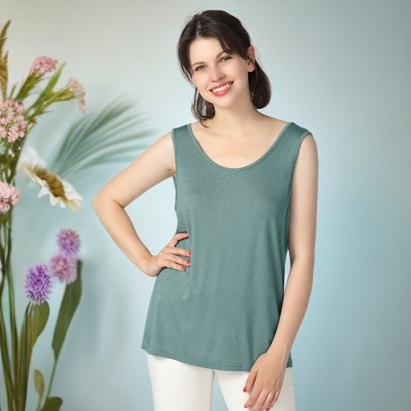 夏季新款女式竹纤维吊带衫透气加肥加大码前后细吊带背心打底衫