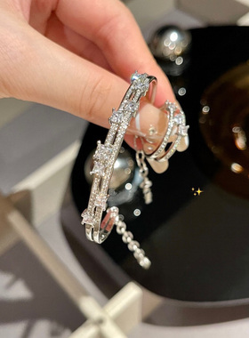 手镯轻奢方块双层简洁百搭ins女