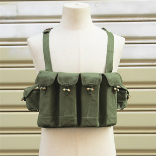81-1式八一杠装具 6仓帆布胸挂蛋袋AK47蛋匣包肚兜携行具战术背心