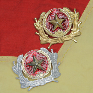 二手越南K82/94陆军常礼服帽徽金色将官银色校尉越共红星分体徽章