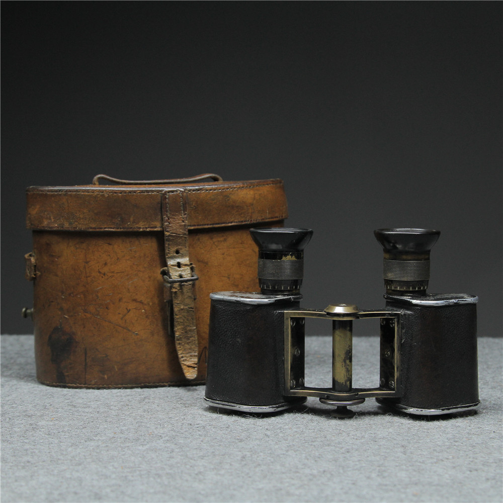 原装1897年德国蔡司Zeiss6X15花体铭文望远镜花体蔡 一战英军装备