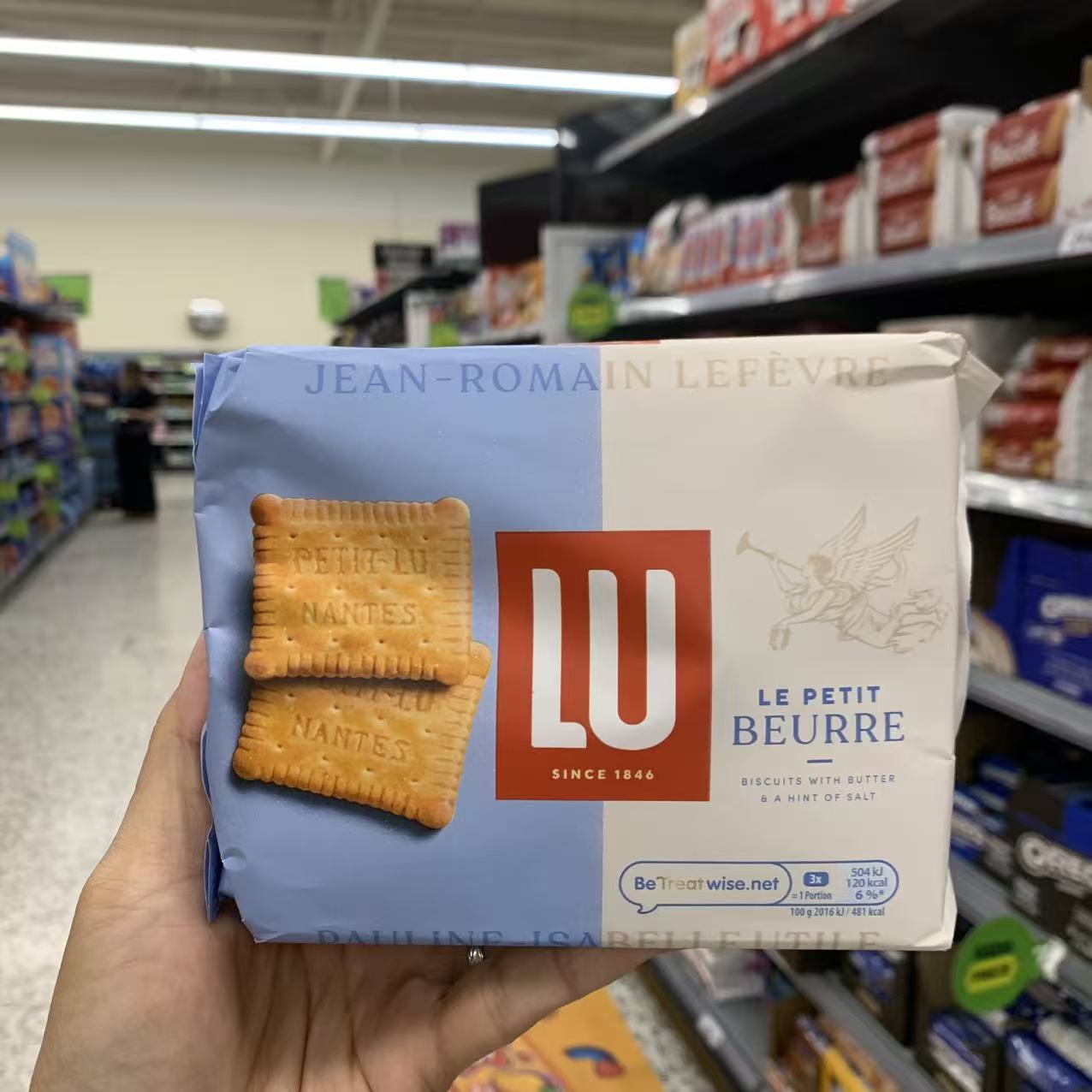 现货 英国代购法国零食LU le Petit Beurre黄油盐饼干167g下午茶