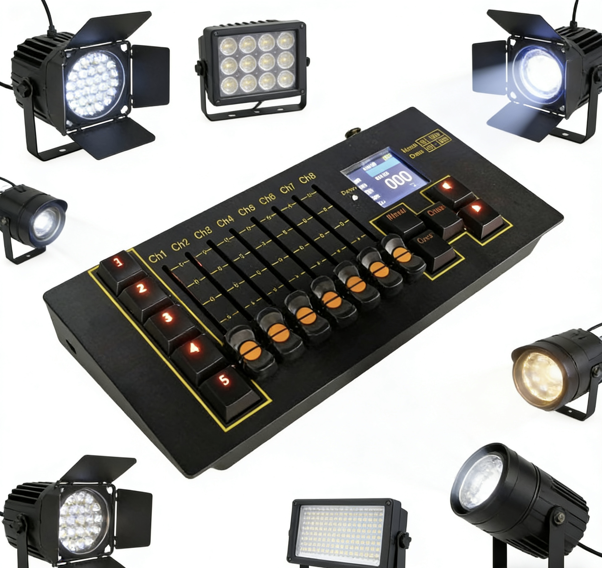灯光控台迷你彩屏DMX512控制器舞台演出自动调光台,RDM迷你小控台