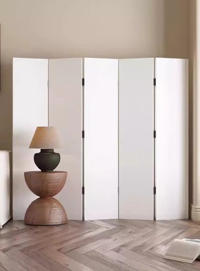 纯白色灰色米黄色屏风隔断客厅折叠移动家用玄关办公室折屏定制