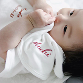 Benibaby可定制名字婴儿纯棉口水巾新生儿吐奶围嘴宝宝围兜