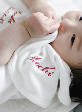 Benibaby可定制名字婴儿纯棉口水巾新生儿吐奶围嘴宝宝围兜