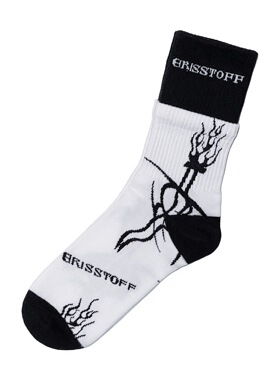 ERISSTOFF Y2K朋克黑白拼接双袜筒毛巾满版火焰剑休闲设计运动袜