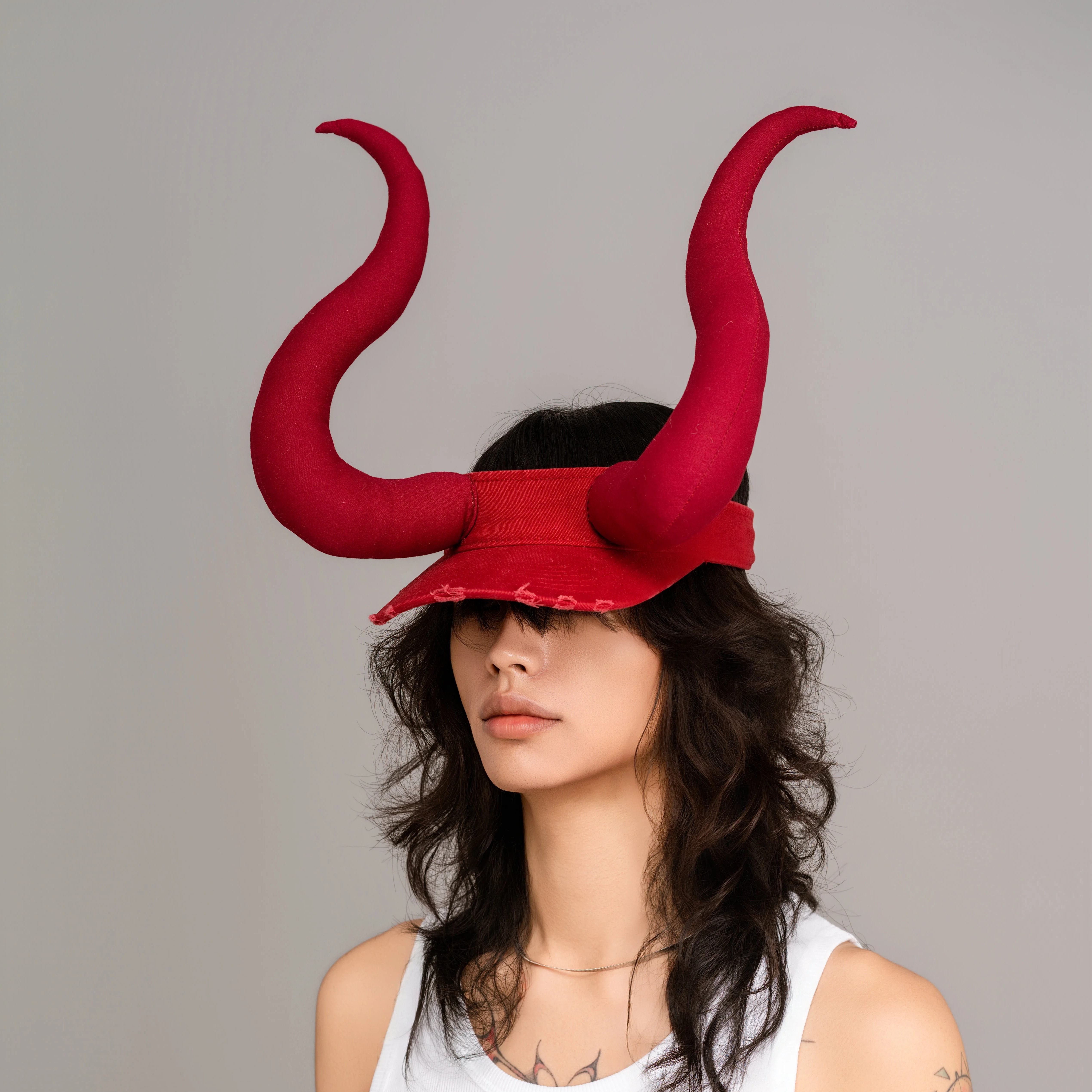 KOOKi怪作 25FW限定“恶魔帽”潮流创意鸭舌帽 红/黑 官方正品