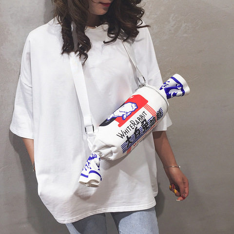 创意单肩包女大白兔洋气斜挎包奶糖2023个性包包时尚新款新款帆布