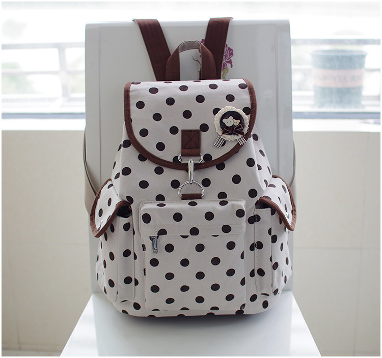 初高中学生书包帆布双肩包女潮学院风小学生日韩可爱背包包