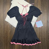 日系甜辣连体泳衣女保守微胖MM显白遮肚ins小胸显瘦温泉度假泳装