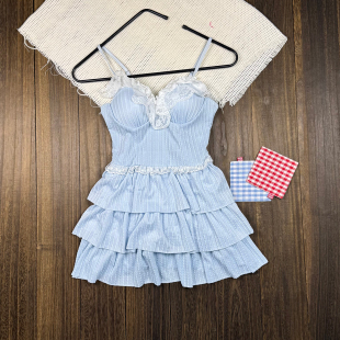 甜美风蕾丝ins连体泳衣女保守显瘦遮肚小胸性感少女温泉度假泳装