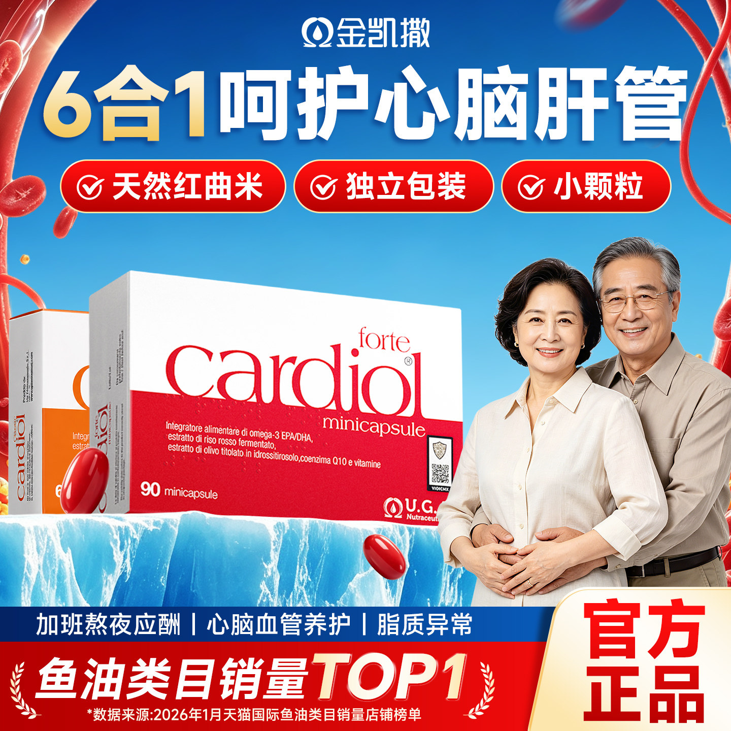红凯撒鱼油金凯撒深海鱼油omega3图片