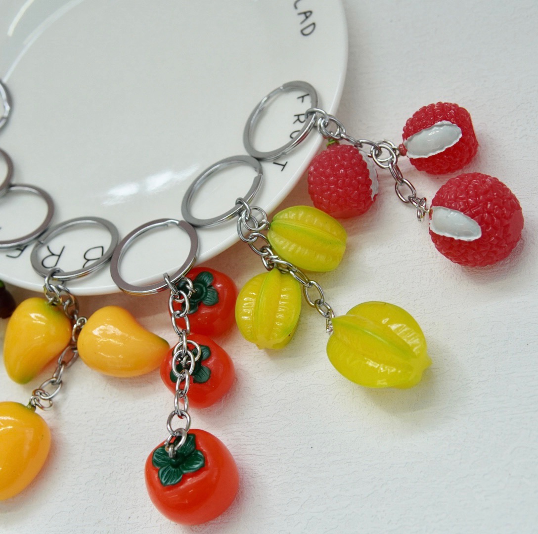 仿真网红ins水果杨桃钥匙扣挂件女可爱简约书包挂饰学生创意礼品