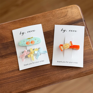 包邮小众精致儿童发夹小红书宝宝串珠糖果边夹不伤发KTT樱桃边夹