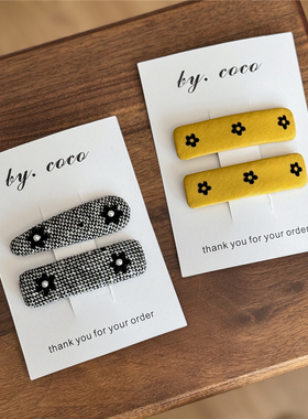 包邮小众宝宝秋冬气质花花发夹儿童黄色小花BB夹女童小香碎发夹