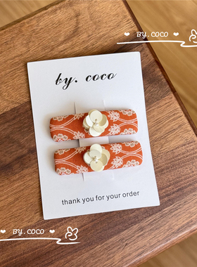 秋冬复古宝宝不伤发夹少女刘海夹花朵女童民族风边夹非Rae发夹