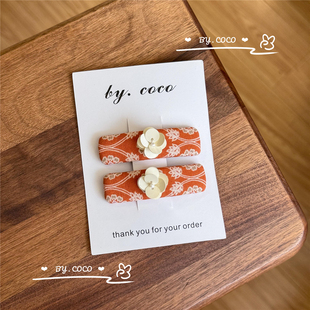 秋冬复古宝宝不伤发夹少女刘海夹花朵女童民族风边夹非Rae发夹