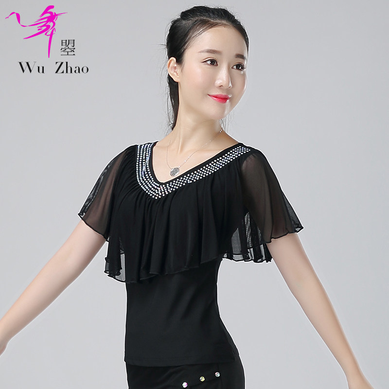 Zhao dance Spring and summer new pattern adult Latin dance clothes Short sleeved shirt Self cultivation Show thin National standard Ballroom dancingin the Sports/Yoga/Fitness/Fans supplies , Dance/Aerobics/Gymnastics , Latin , Latin Dance Tops  category - from Buy2taobao.com to provide professional Taobao agent buy service