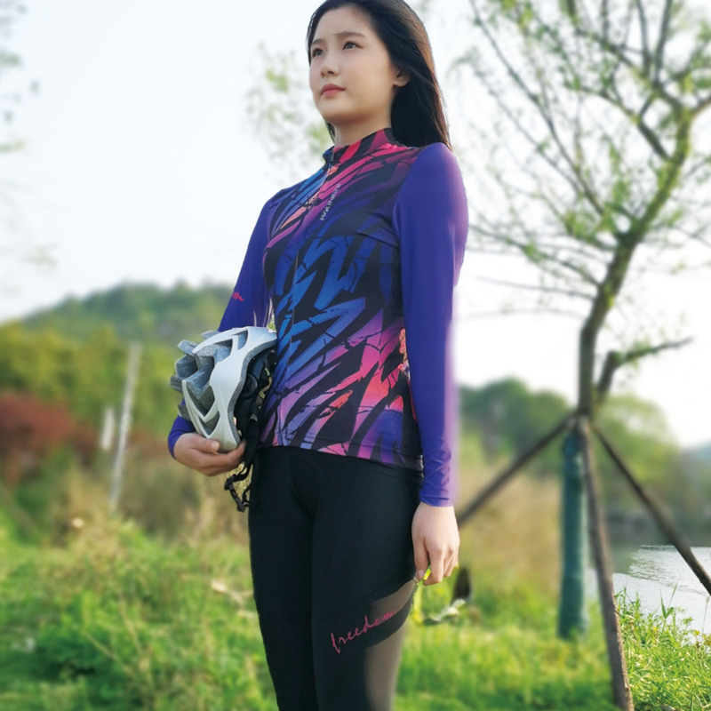 2025夏季新款公路自行车侧兜骑行裤男女士贴身显瘦长袖骑行服套装