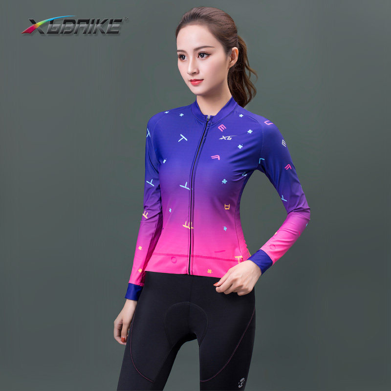 云歌夏女士自行车骑行服长衣贴身