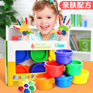 水粉绘画颜料30ml幼儿园涂鸦材料儿童可水洗手指画水彩6色套装