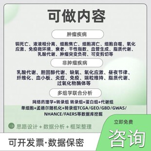 分析指导/孟德尔随机化/生信分析/转录组/单细胞测序/网路药理学/
