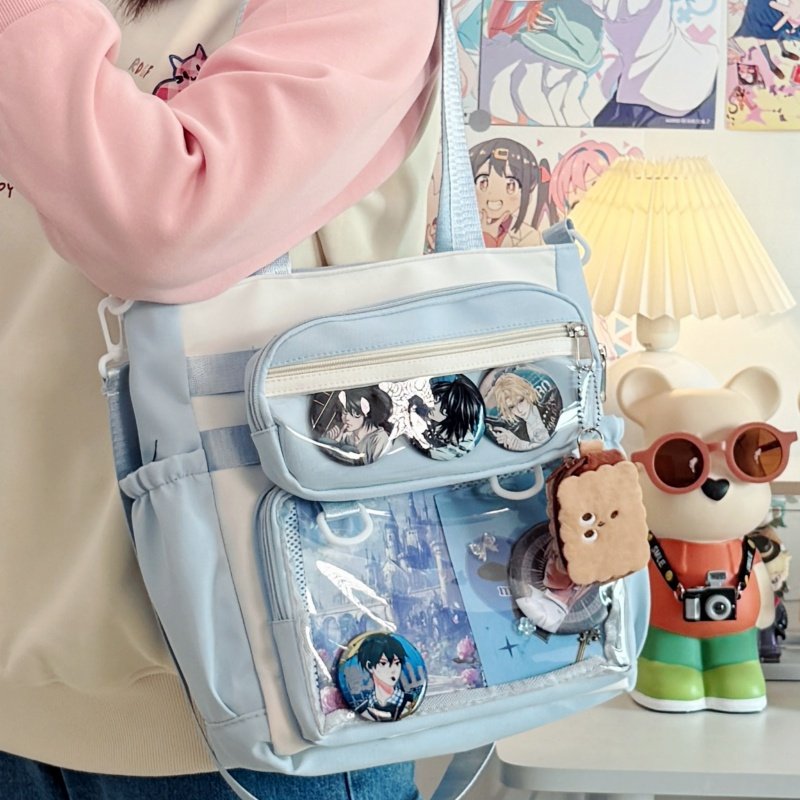可爱二次元骨子透明斜挎包学院少女大容量托特包吧唧扎版痛包娃包,箱包皮具/热销女包/男包,痛包,淘宝优惠券,粉丝福利购,淘宝优惠卷
