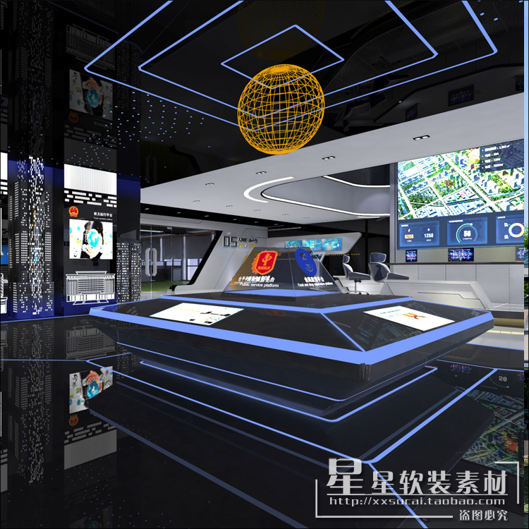 福建泉州长威信息科技展厅效果图+PPT概念设计方案+施工图+清单