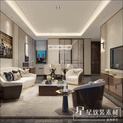 无锡金茂府185m²样板间奢华豪宅施工图CAD+效果图+软装方案PPT