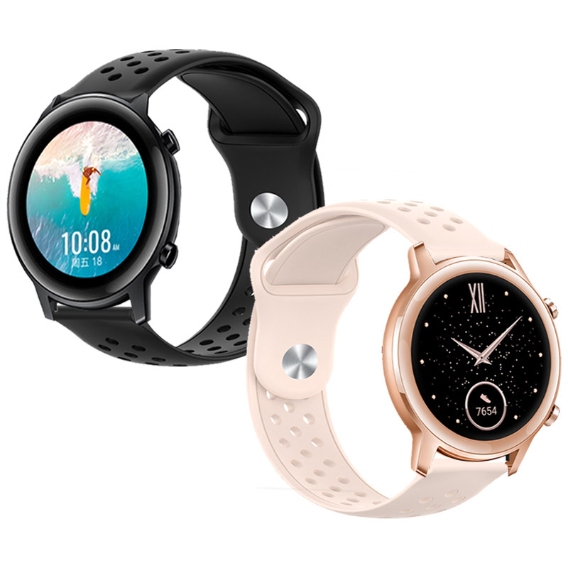 华为gt2运动硅胶手表带 荣耀小金表魔法magicwatch2 42/46mm腕带 - 实物图