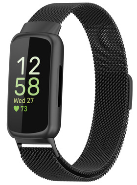 适用Fitbit inspire3米兰尼斯表带金属磁吸式不锈钢表腕大小12MM