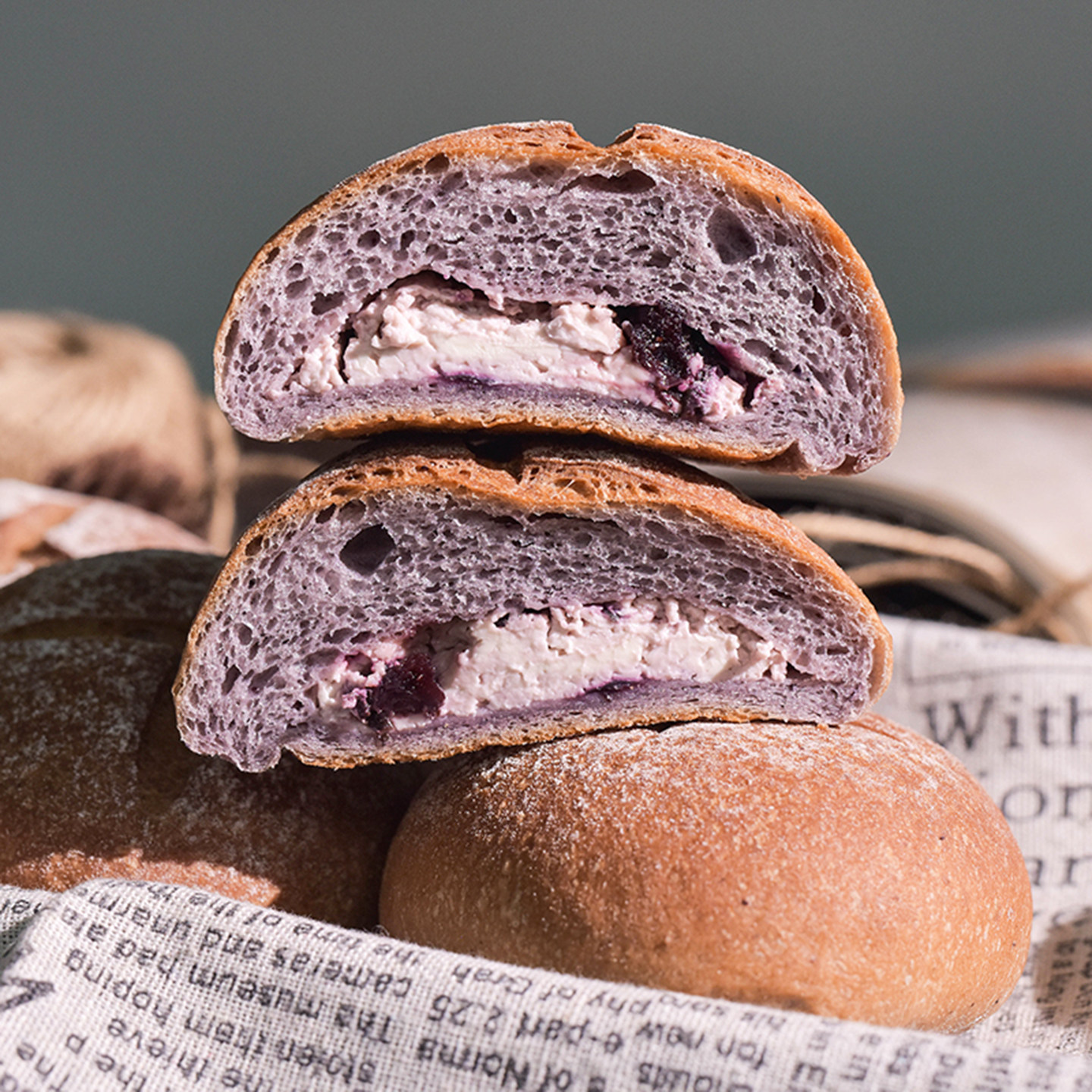 厨男小栈 蓝莓乳酪大米面包 手作软欧包早餐点心代餐糕点零食