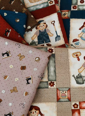 日本印花布-乡村小囡仔安迪安妮的手工元素 拼布手工