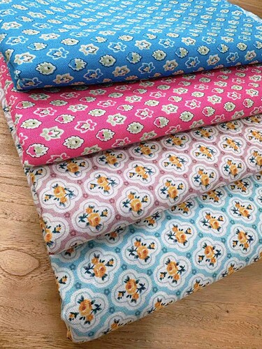 韩国进口 棉麻印花布 手工DIY拼布服装包包布料