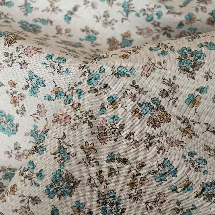 韩国进口棉麻布-忧郁蓝雪花 拼布手工娃衣布包,纺织面料/辅料/配套,棉麻面料,淘宝优惠券,粉丝福利购,淘宝优惠卷