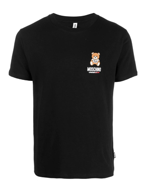 Moschino/莫斯奇诺 UNDERWEAR新款男士小熊印花打底短袖T恤A1905
