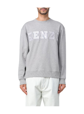 KENZO高田贤三 新款男士字母刺绣浅灰色圆领卫衣4MF 5SW006