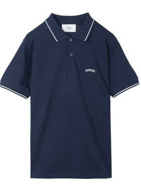 AMIPARIS新款男士字母LOGO刺绣深蓝色短袖POLO衫 HPL002