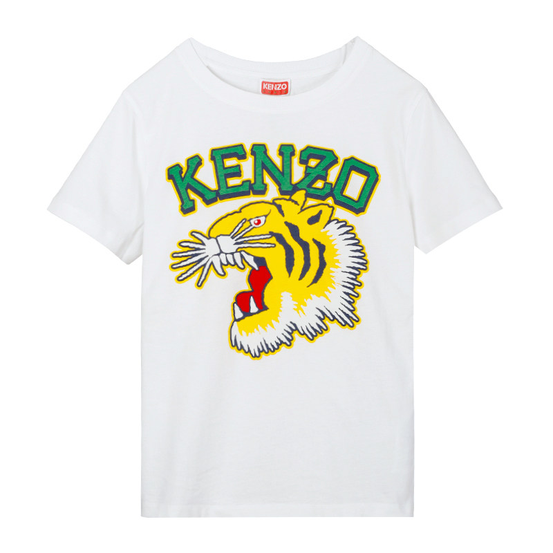 kenzo高田贤三新款女士老虎logo印花白色短袖t恤4so 2ts084
