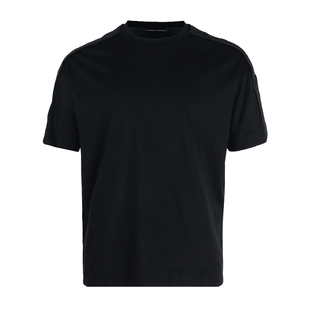 T恤3R1TBB 阿玛尼EA系列 logo饰带黑色套头短袖 男士 新款 Armani