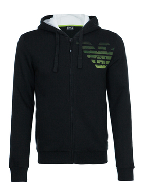 Armani/阿玛尼EA7系列新款男士连帽开衫鹰标加绒运动卫衣6GPM20