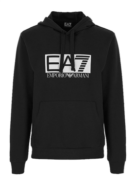 Armani/阿玛尼EA7 新款男士字母logo印花休闲运动连帽卫衣3GPM62