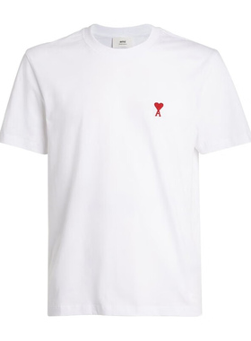 AMIPARIS新款男士爱心LOGO刺绣白色圆领短袖T恤 UTS005