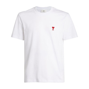 T恤 爱心LOGO刺绣白色圆领短袖 UTS005 男士 AMIPARIS新款