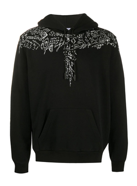 marcelo burlon新款男士素描翅膀印花连帽卫衣CMBB007E20FLE