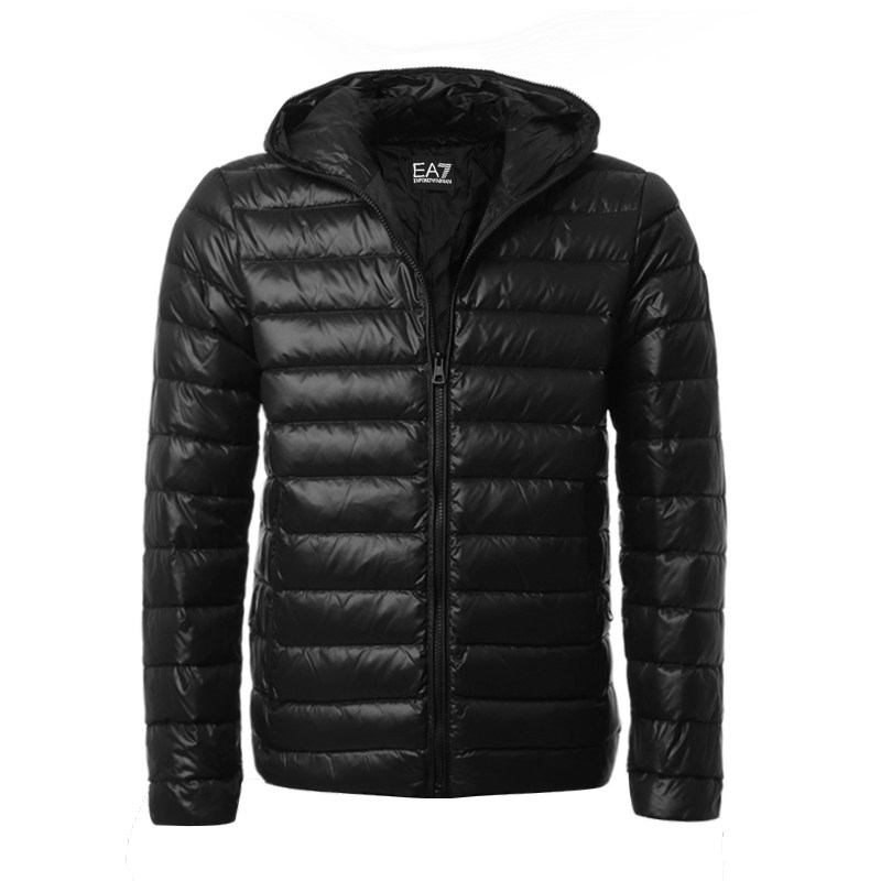 armani/阿玛尼ea7系列新款男士盾牌贴标连帽羽绒服外套 6gpb66