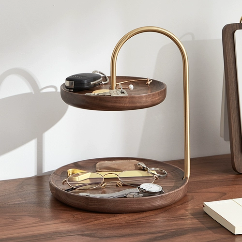 Вход в дверь и клавиши входа в хранение творческое украшение легкая роскошная дверь с твердым древесином клавиш настольный столик настольный поднос планшета