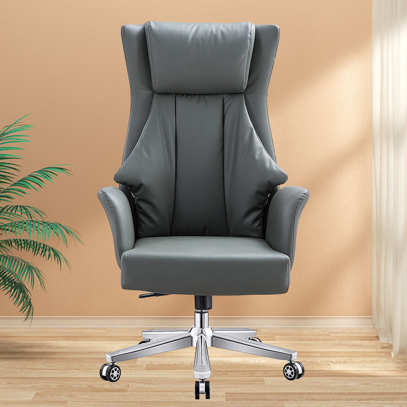 真皮老板椅办公室舒适久坐商务办公椅家用电脑椅腰靠书房椅大班椅