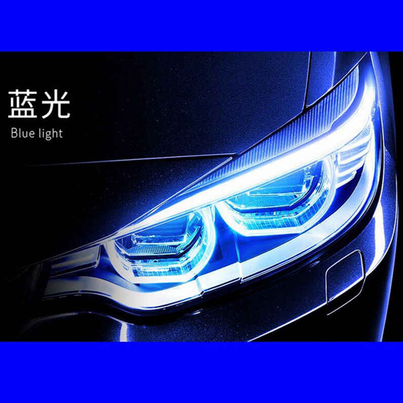 汽车大灯改装免拆日行灯转向流光灯跑马灯恶魔眼泪目轮廓示宽灯